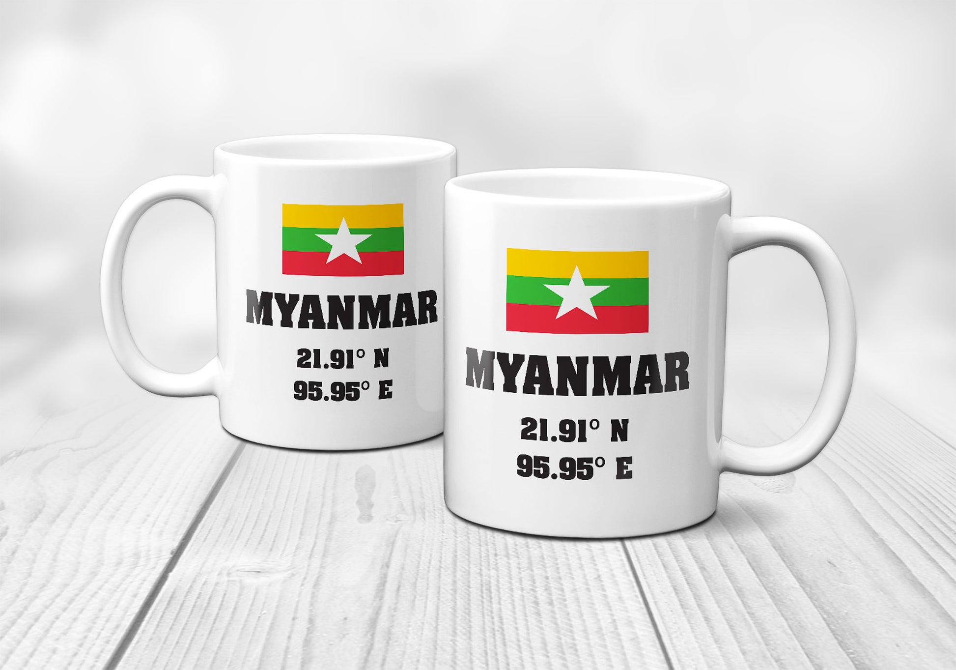 Myanmar Laitutude Longitude Mug
