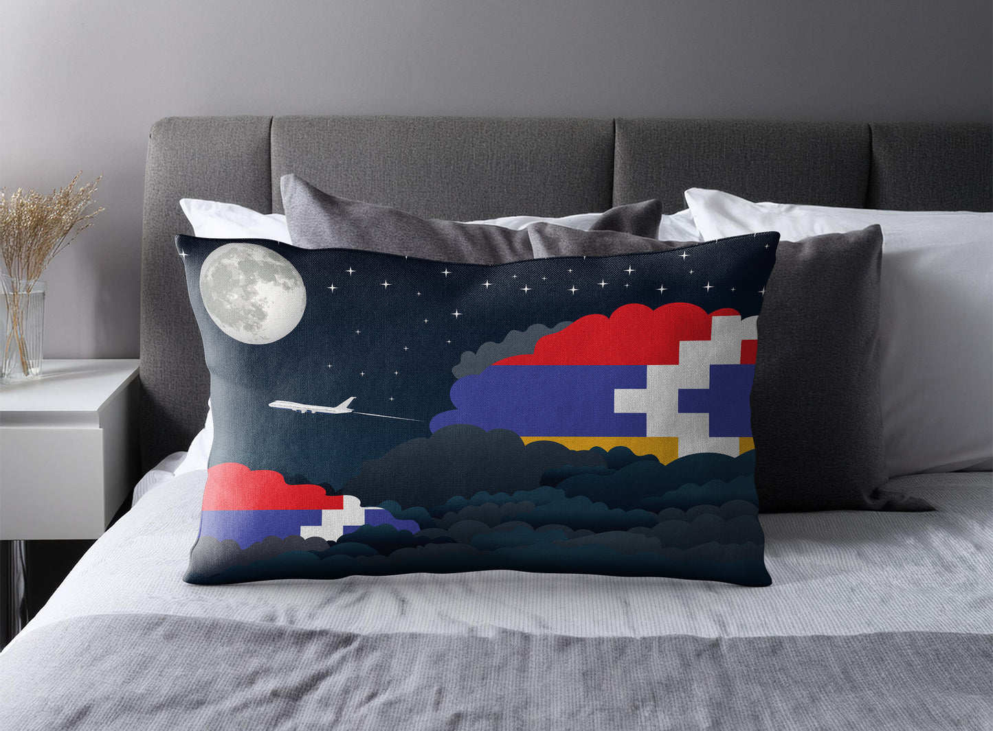 Nagorno Karabakh Republic Night Clouds Pillow Case and Pillow Throw