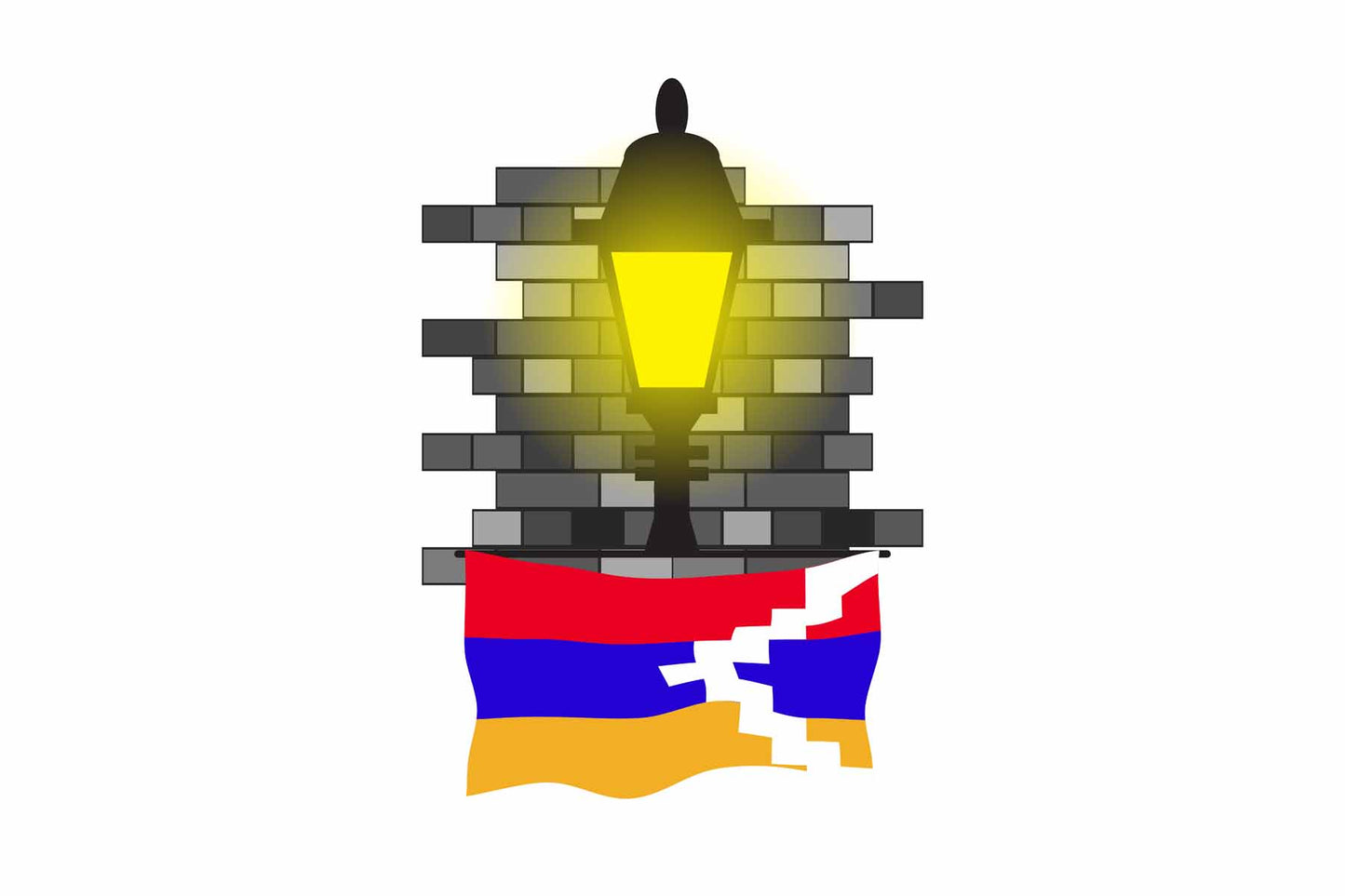 Nagorno Karabakh Republic Street Lamp Bricks Sticker