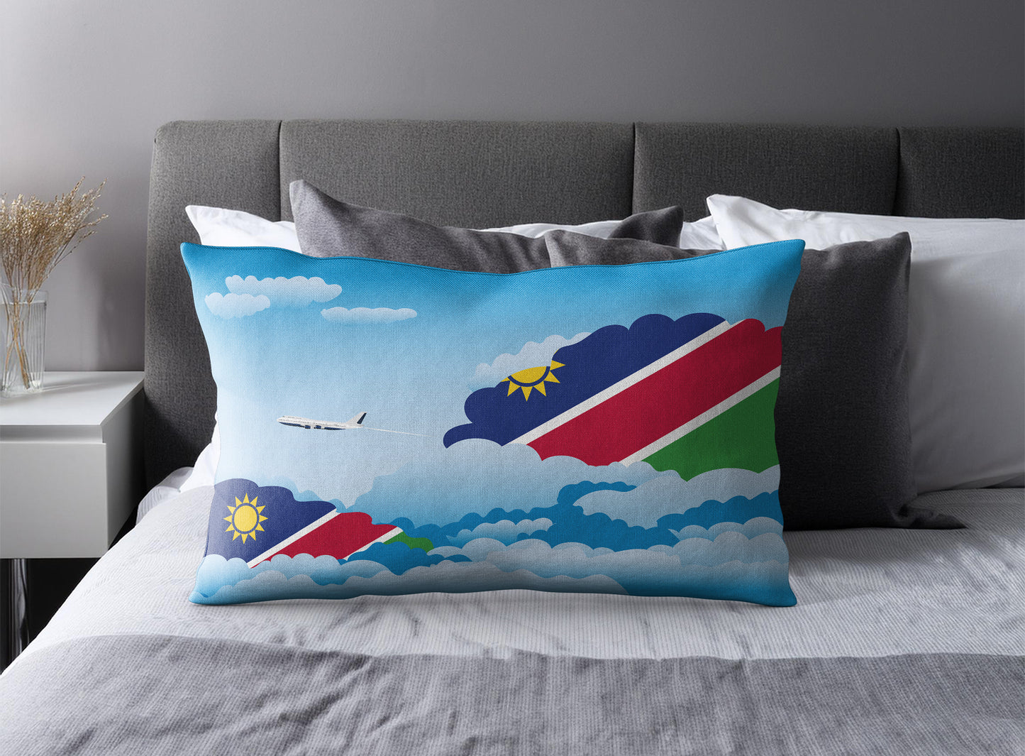 Namibia Day Clouds Pillow Case and Pillow Throw