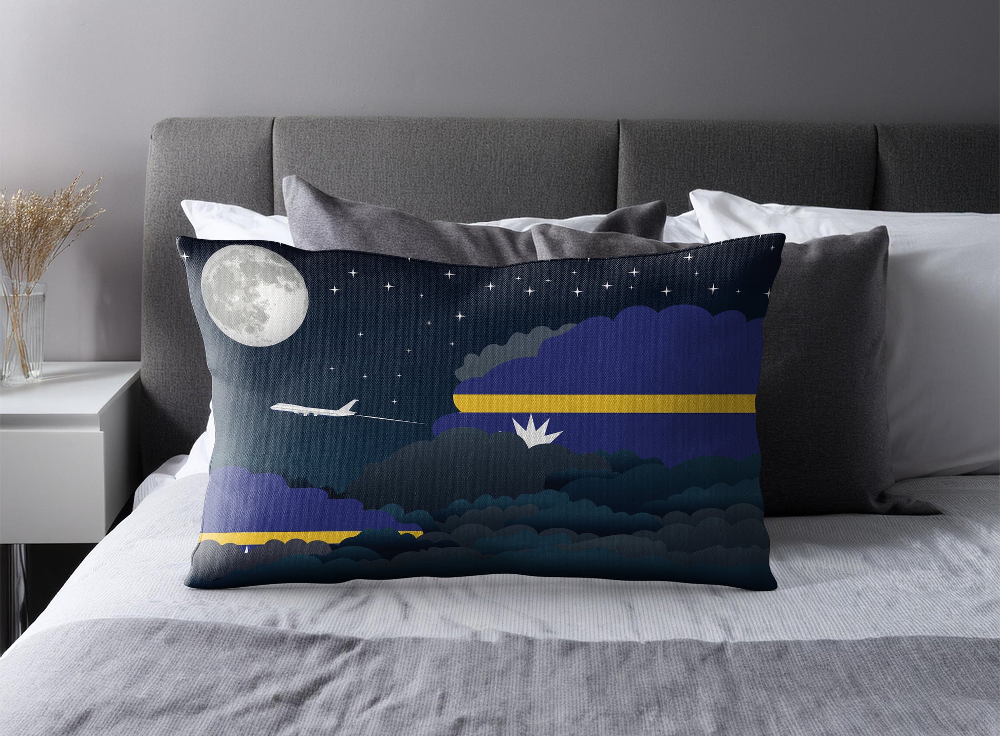 Nauru Night Clouds Pillow Case and Pillow Throw