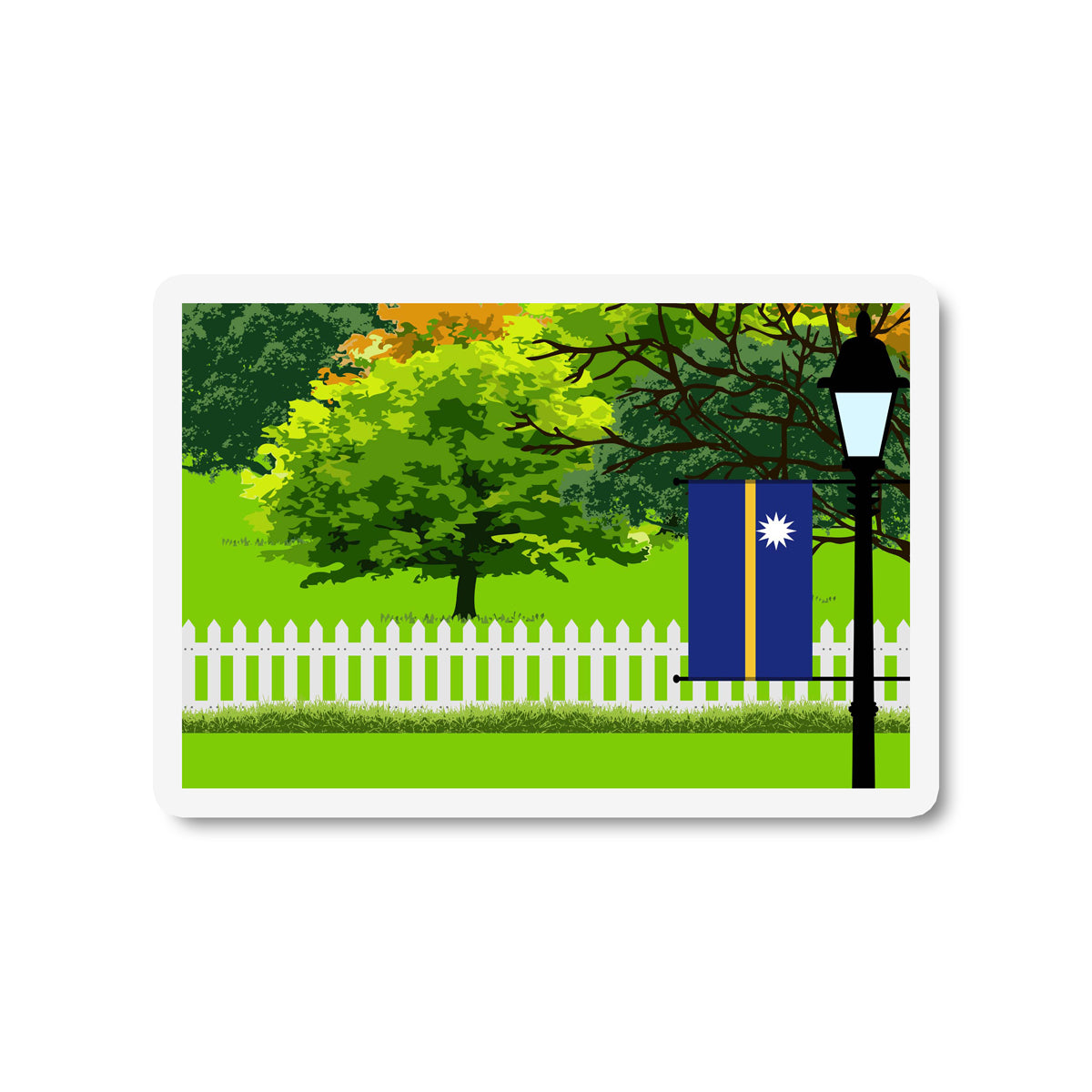 Nauru Trees Street Lamp Fridge Magnet