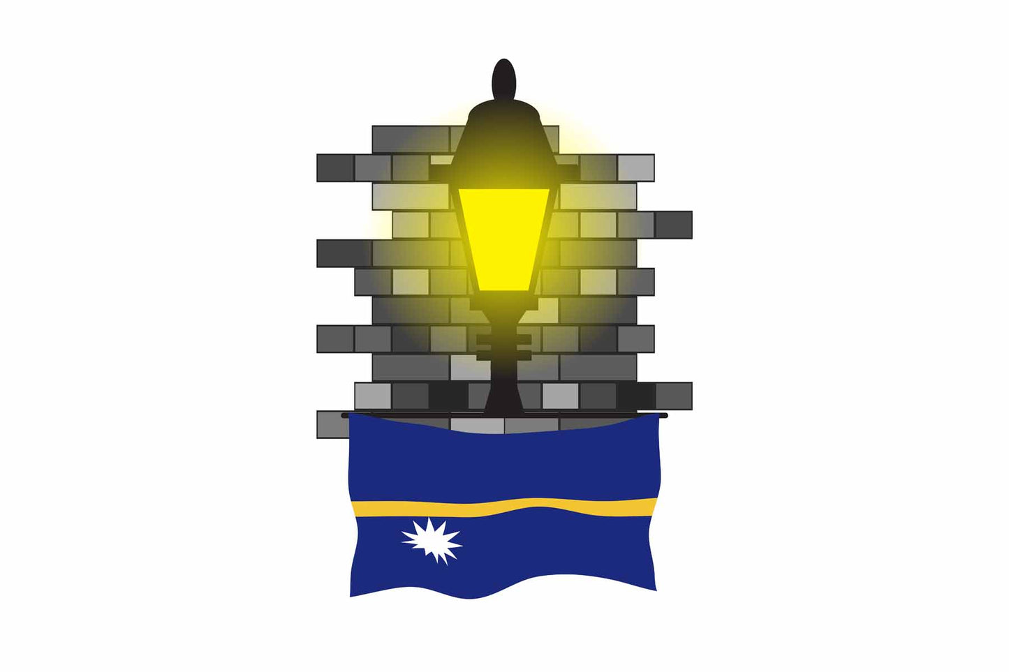 Nauru Street Lamp Bricks Sticker