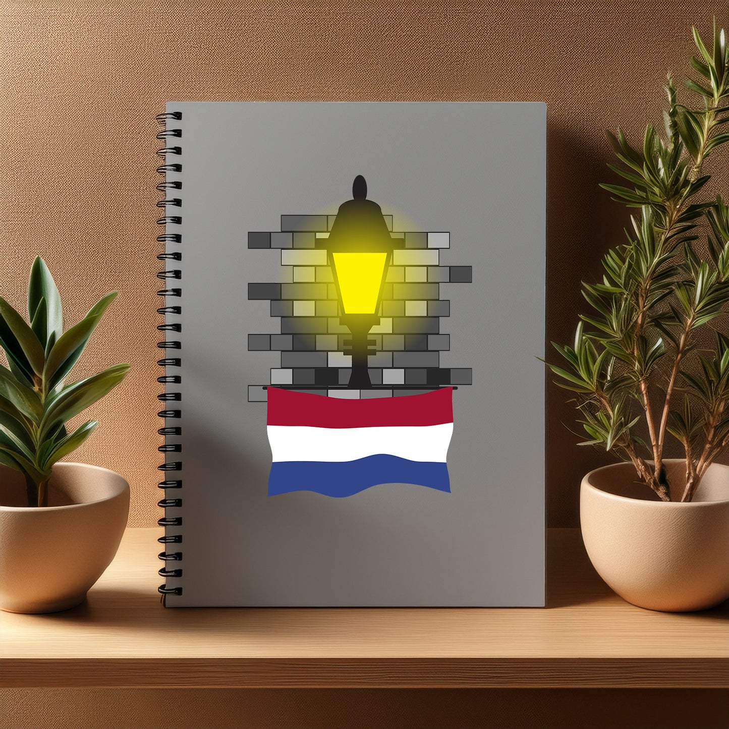 Netherlands  Street Lamp Bricks Notebook