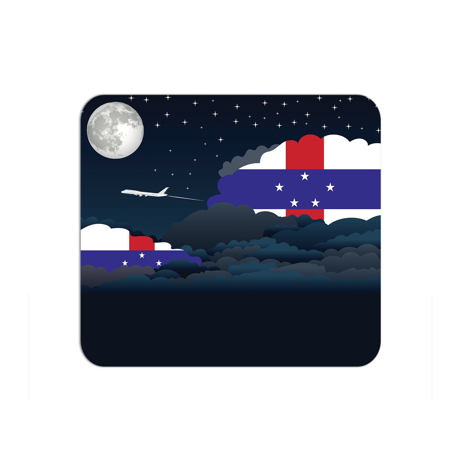 Netherlands Antilles Airplane Airport Flight Night Clouds Mousepad 