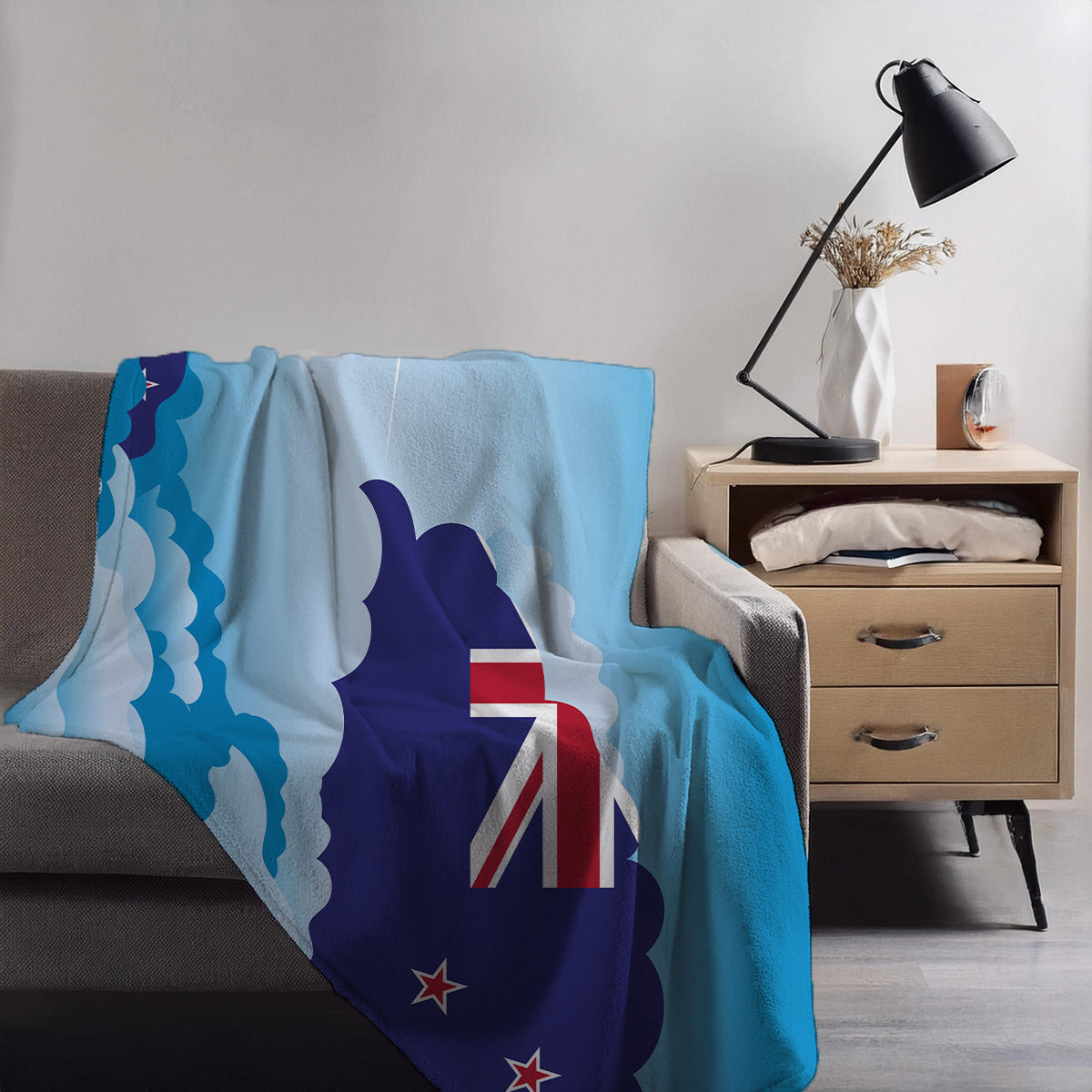 New Zealand Day Clouds Blanket Throw