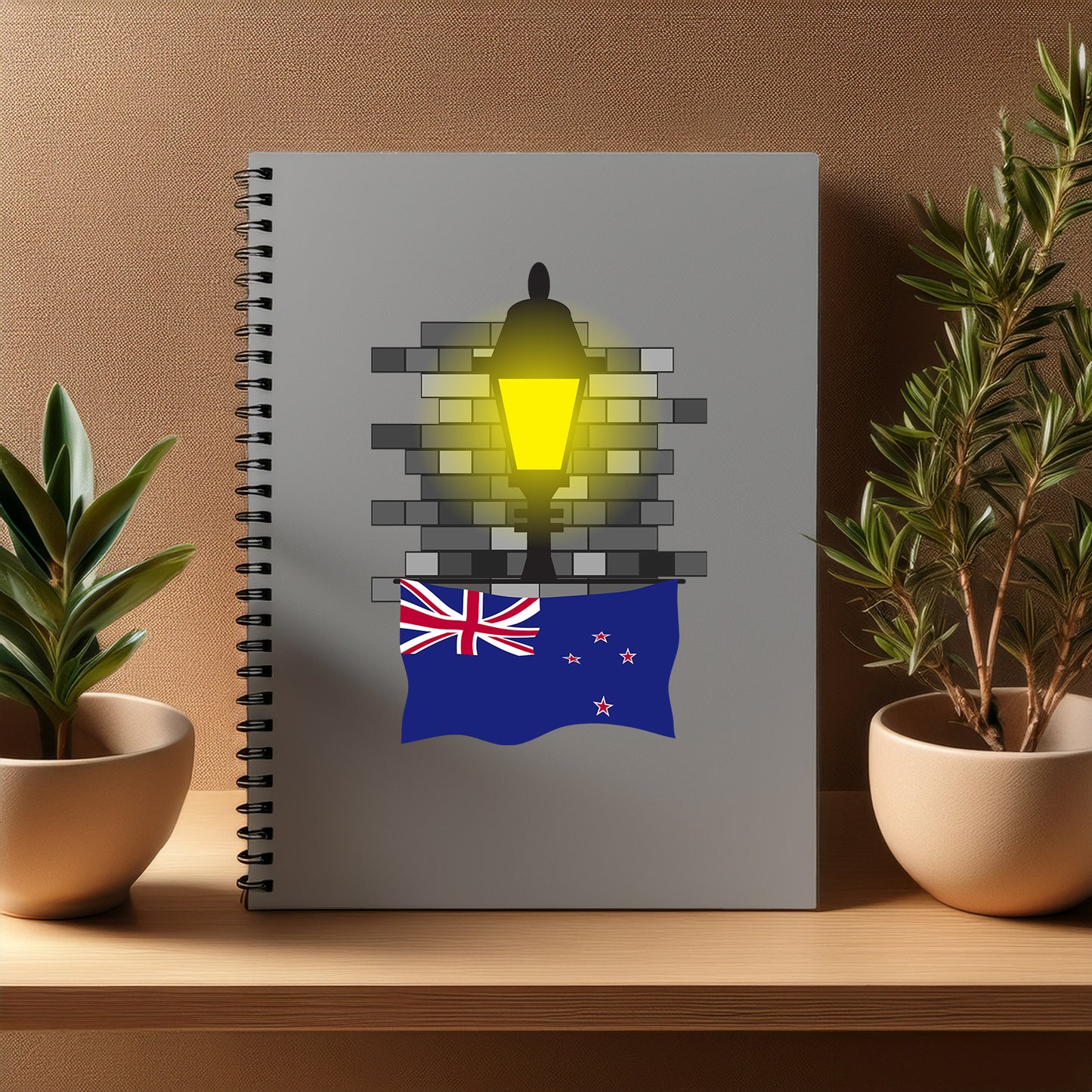 New Zealand  Street Lamp Bricks Notebook
