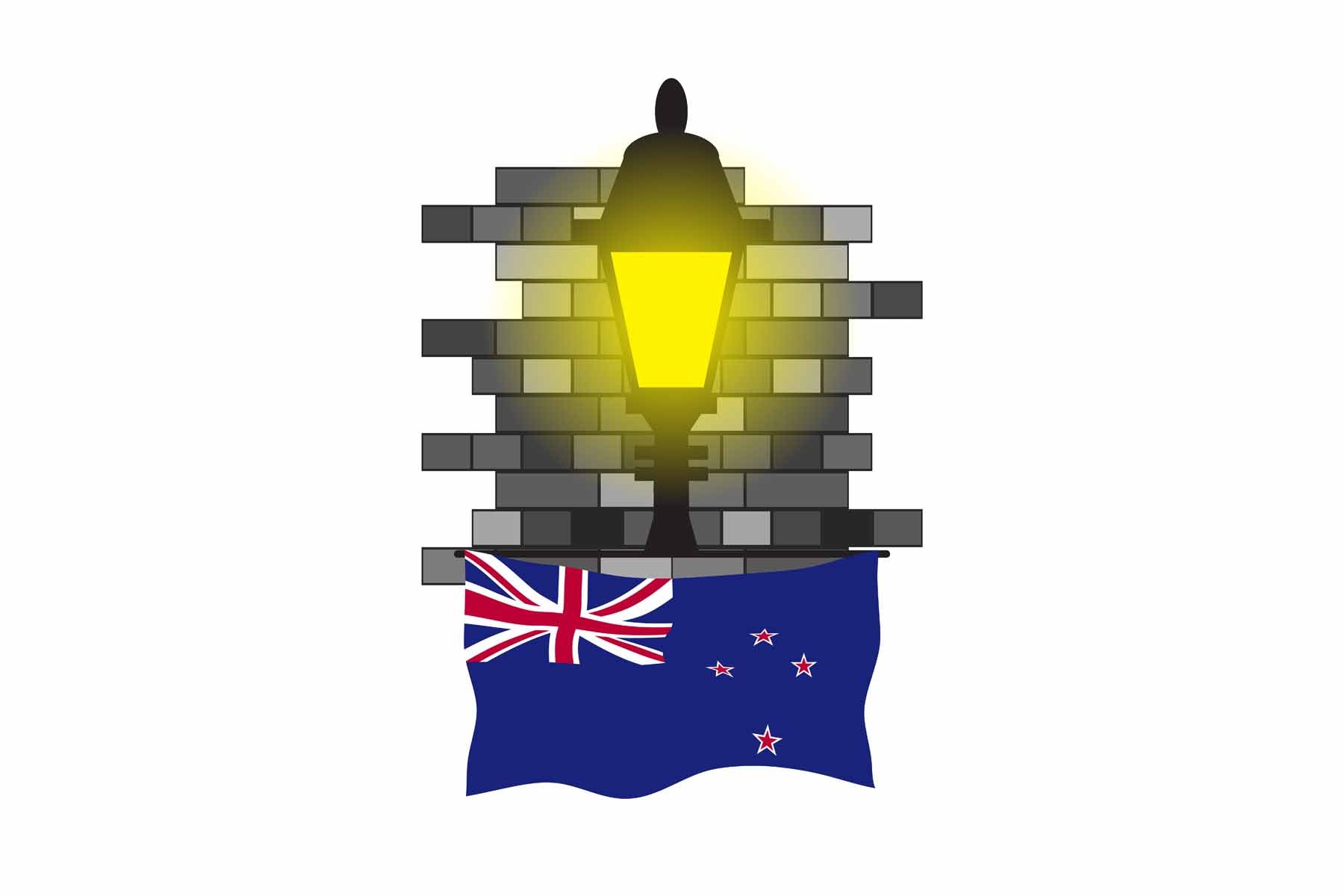 New Zealand Street Lamp Bricks Fridge Magnet