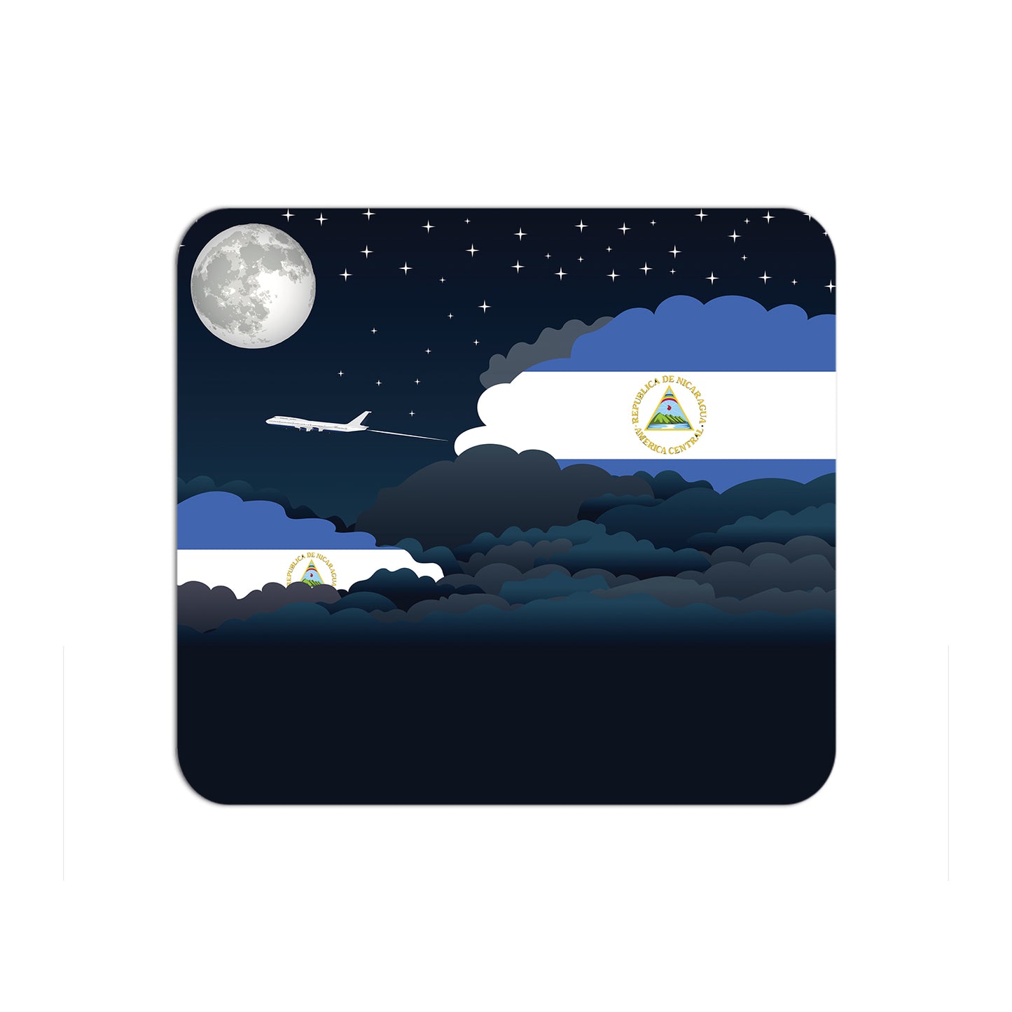 Nicaragua Airplane Airport Flight Night Clouds Mousepad 