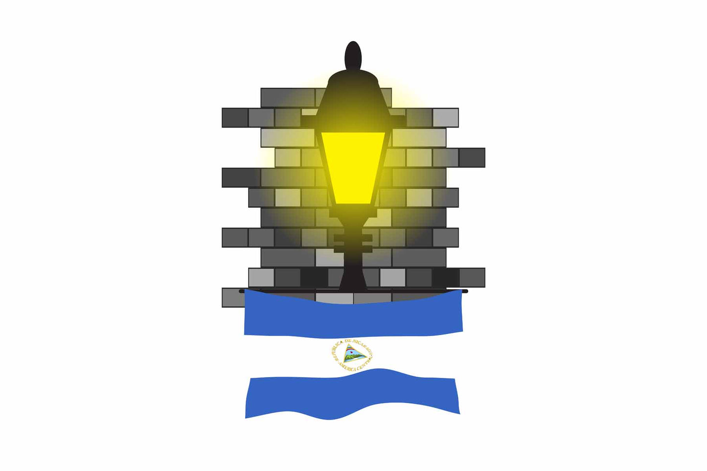 Nicaragua Street Lamp Bricks Sticker