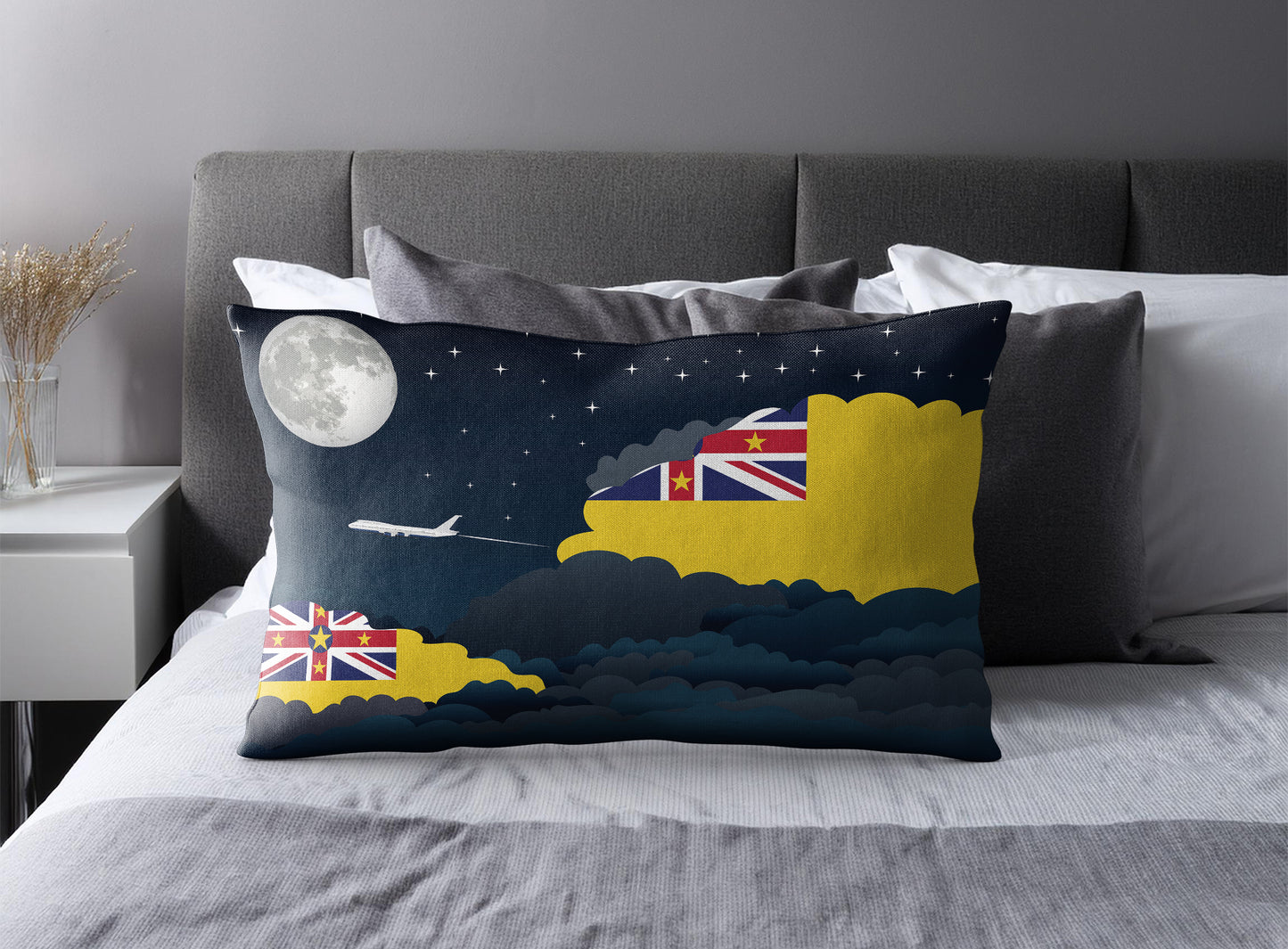Niue Night Clouds Pillow Case and Pillow Throw