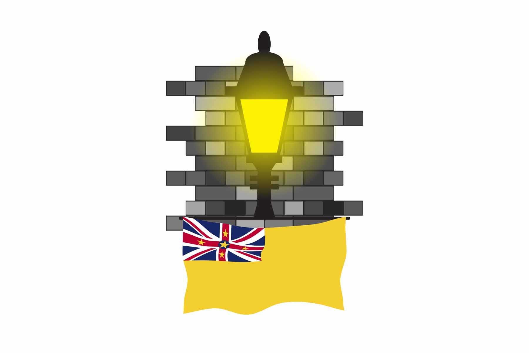 Niue Street Lamp Bricks Sticker