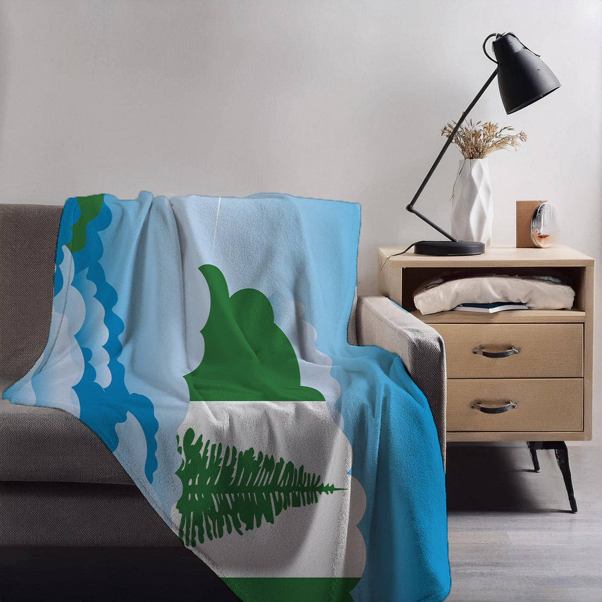 Norfolk Island Day Clouds Blanket Throw
