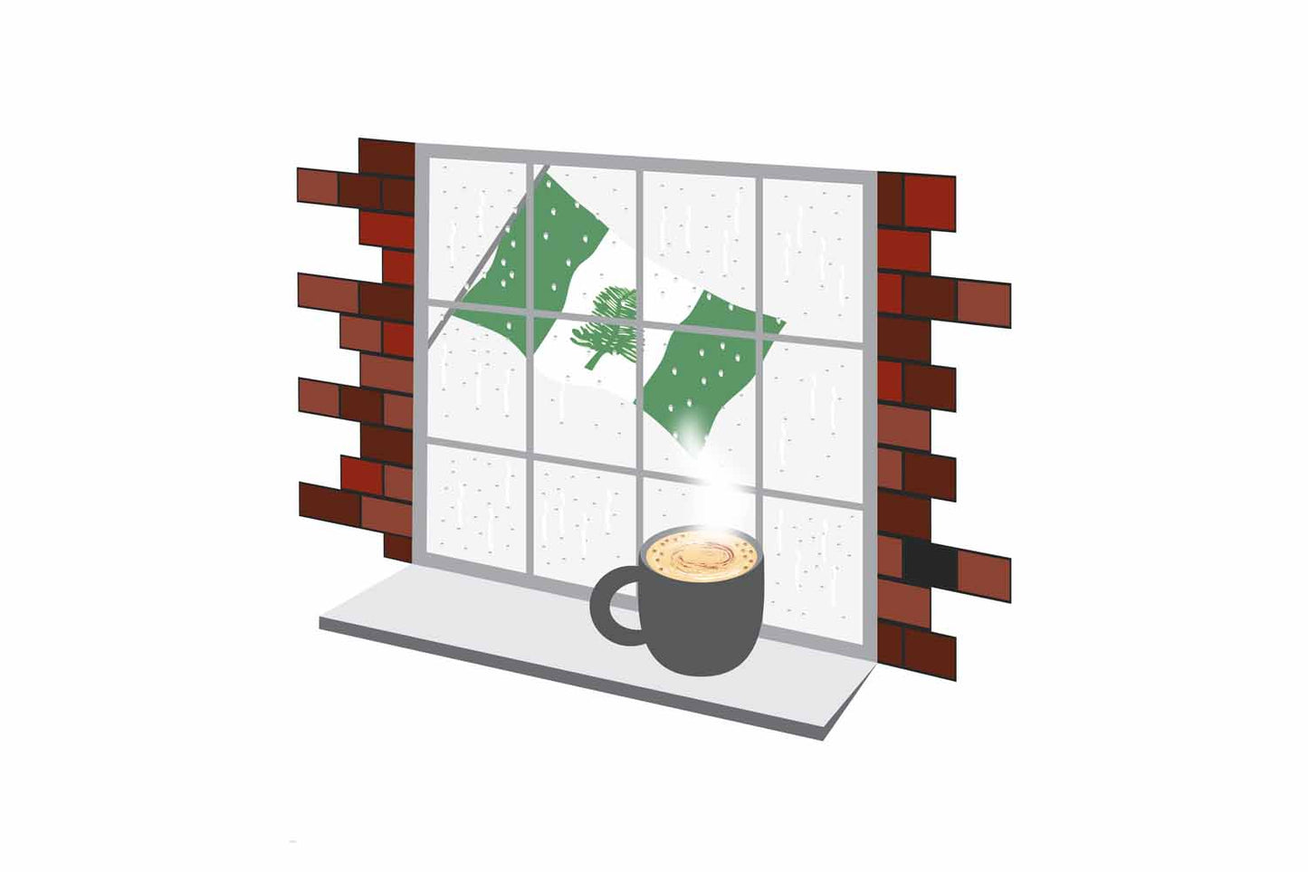 Norfolk Island Coffee Rain Window Sticker