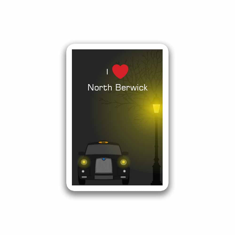 North Berwick Taxi Black Fridge Magnet