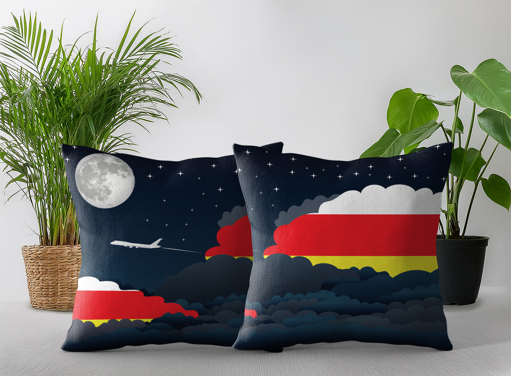 North Ossetia Night Clouds Pillow Case and Pillow Throw
