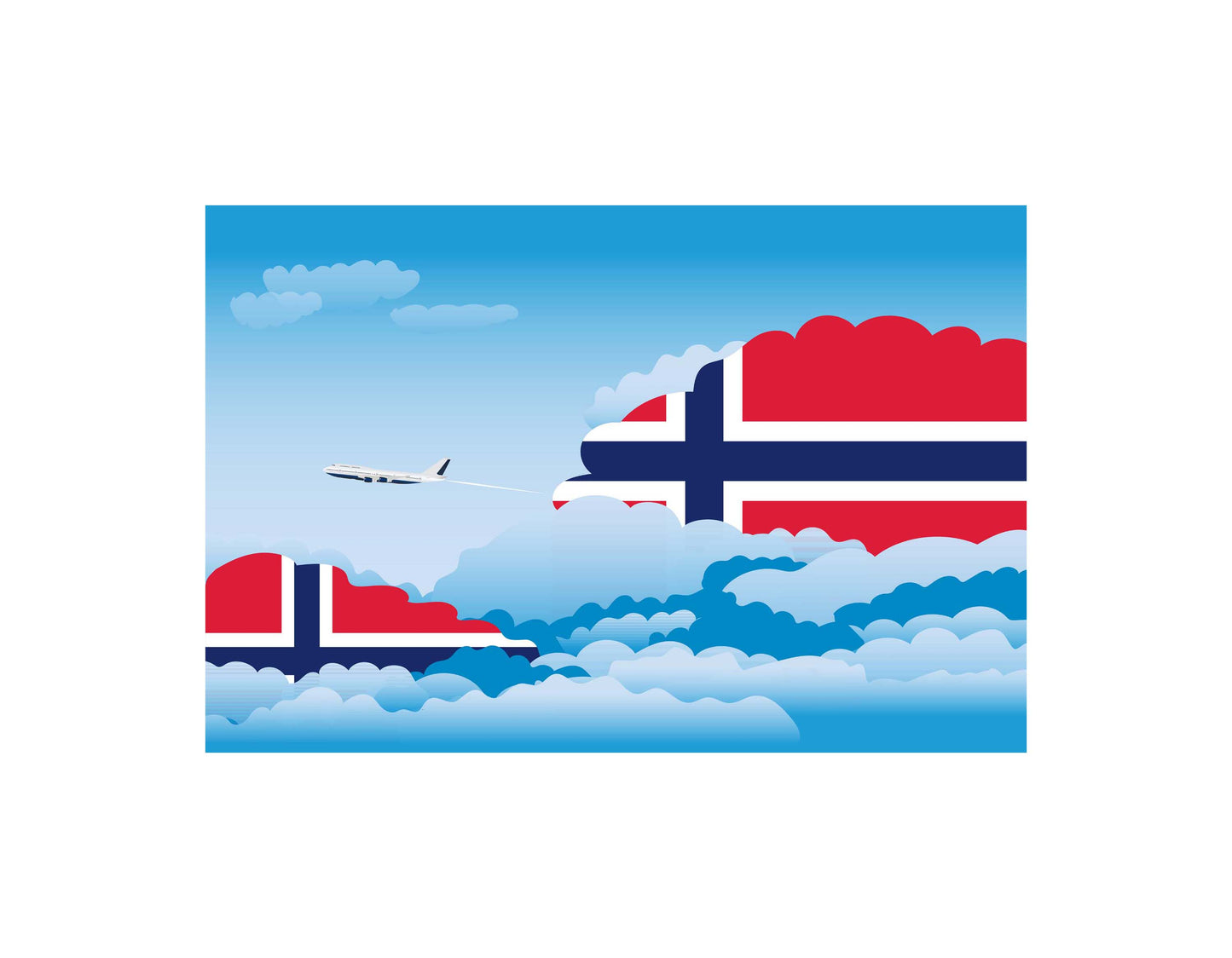 Norway Day Clouds Blanket Throw