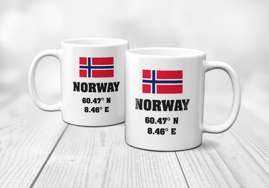 Norway Laitutude Longitude Mug