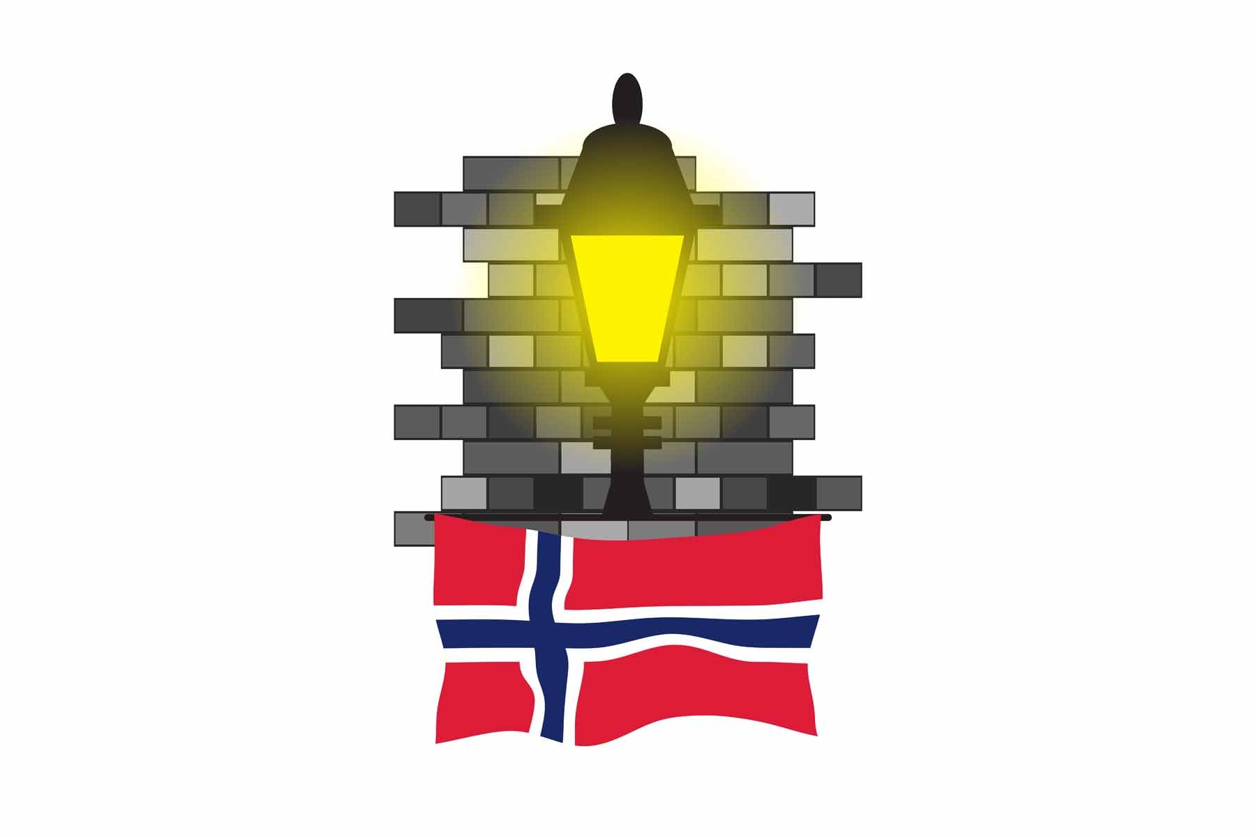 Norway Street Lamp Bricks Sticker