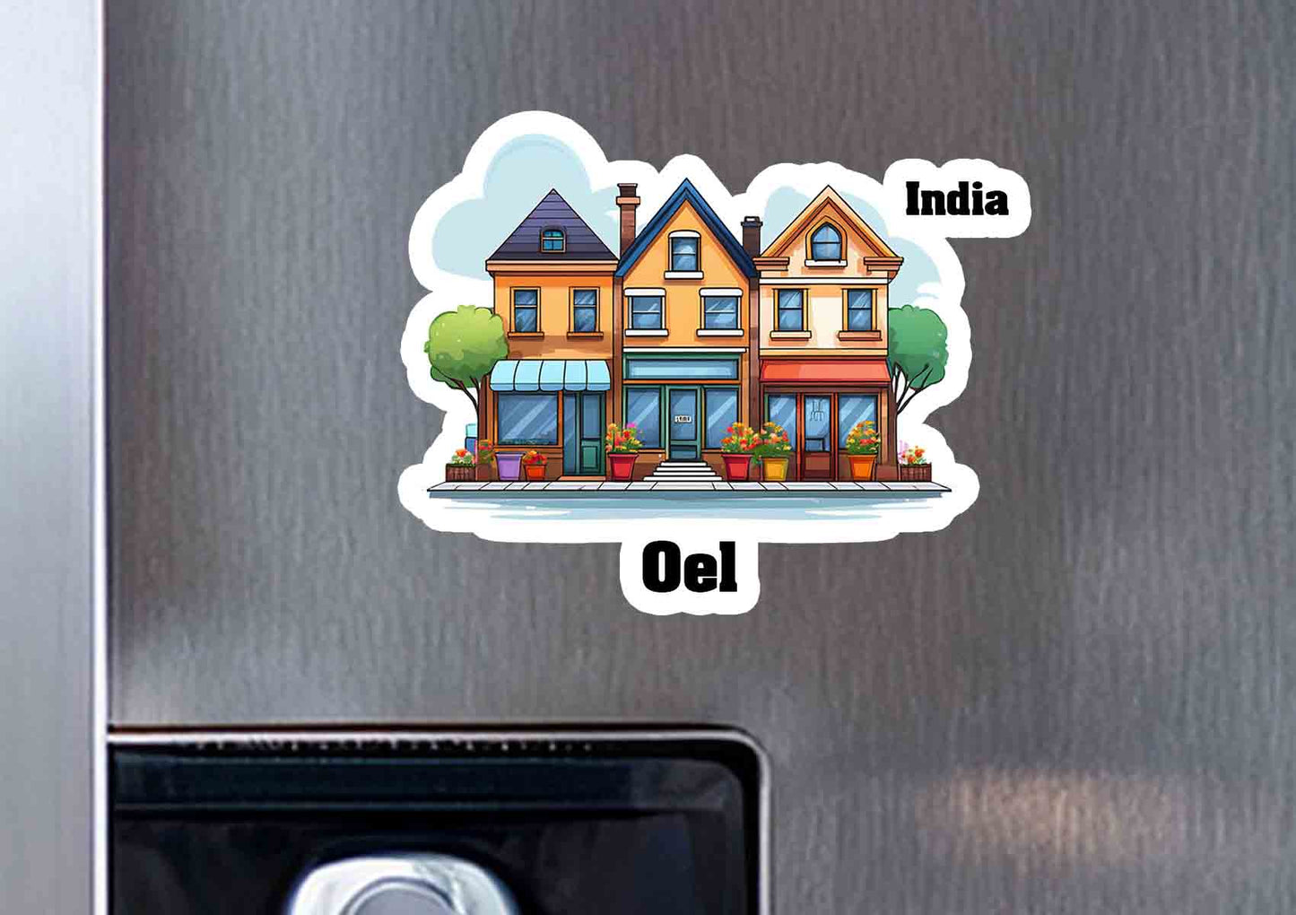 Oel Three Home Office Shop Fridge Magnet