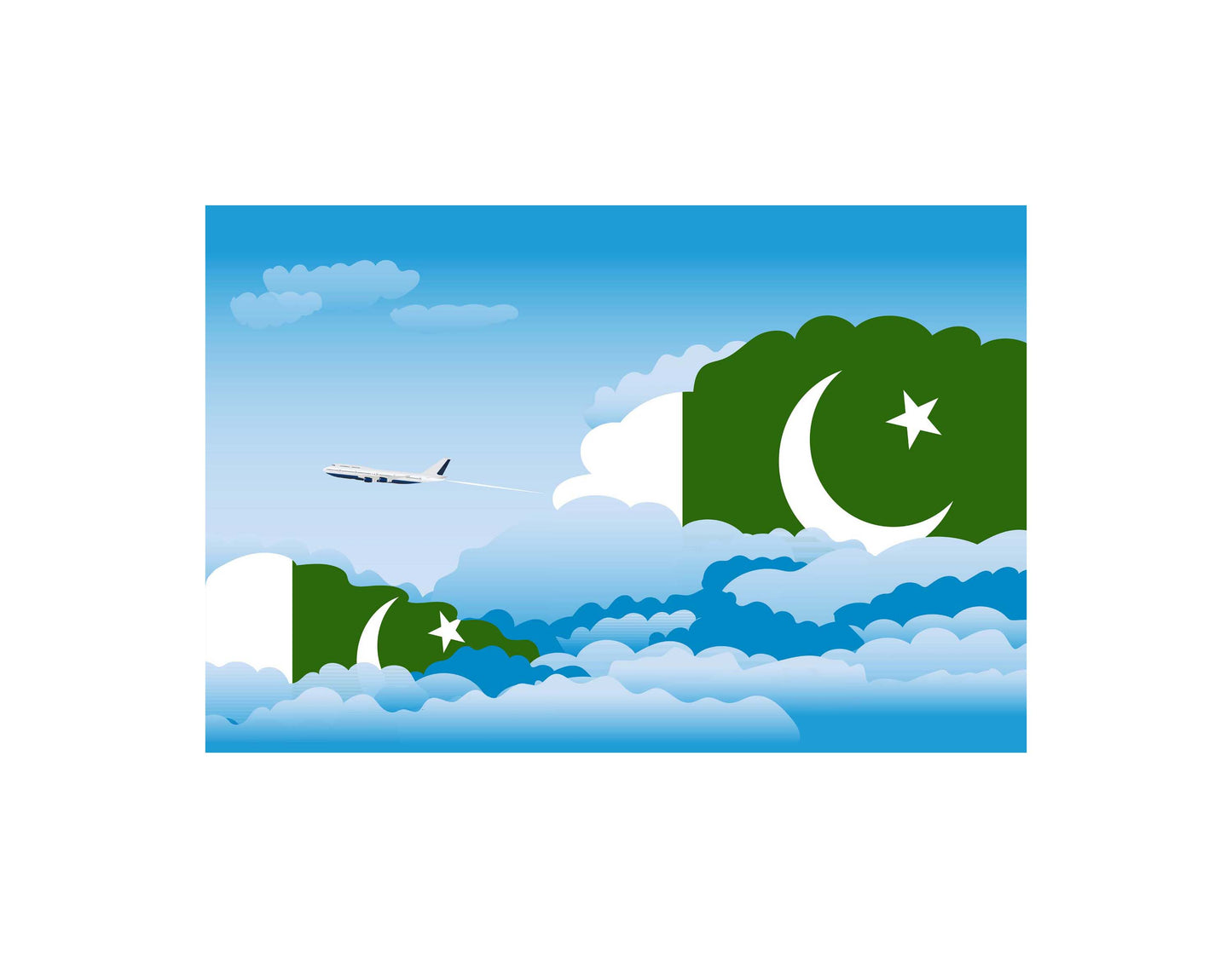 Pakistan Day Clouds Blanket Throw