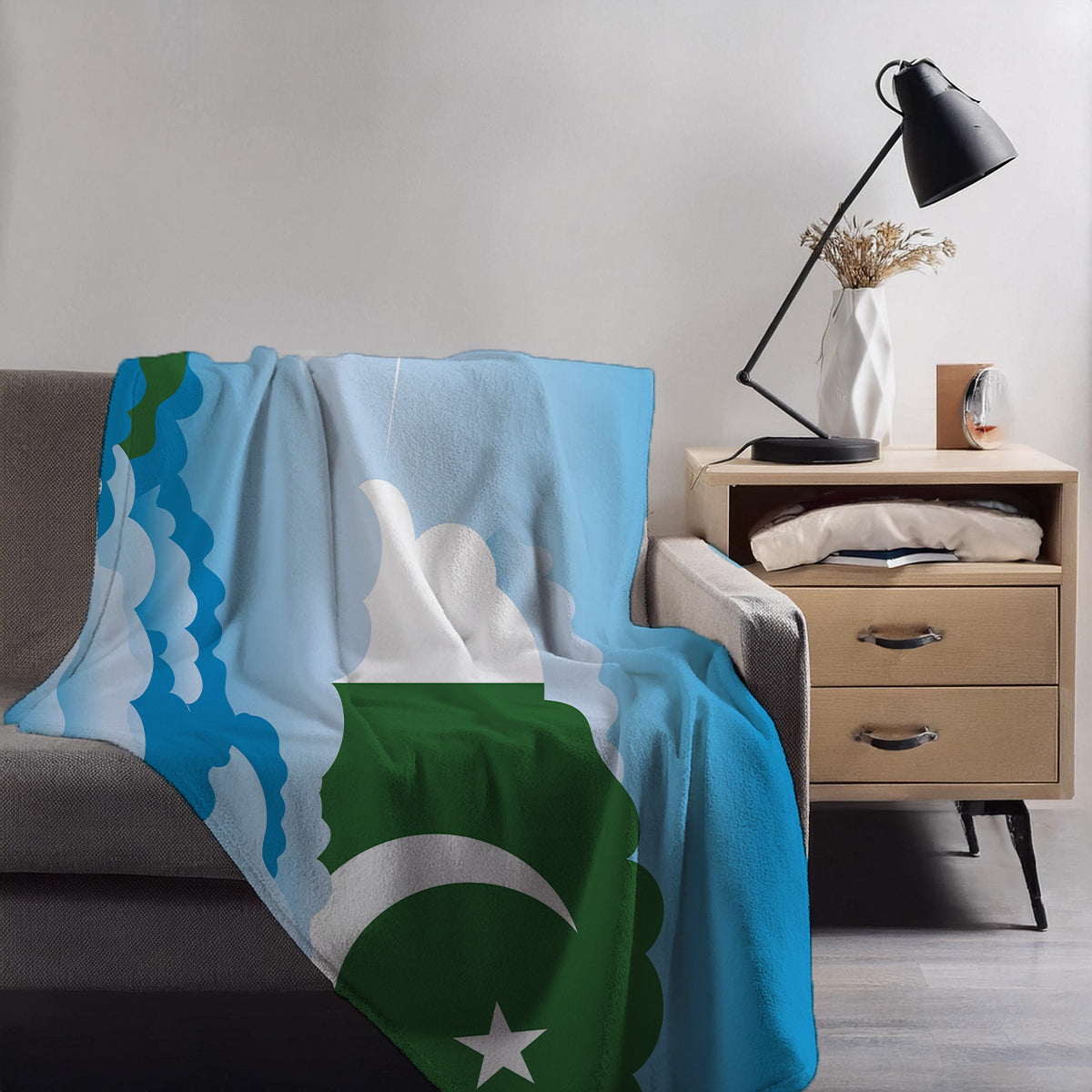 Pakistan Day Clouds Blanket Throw