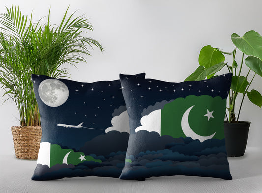 Pakistan Night Clouds Pillow Case and Pillow Throw