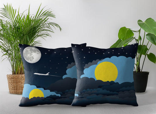 Palau Night Clouds Pillow Case and Pillow Throw