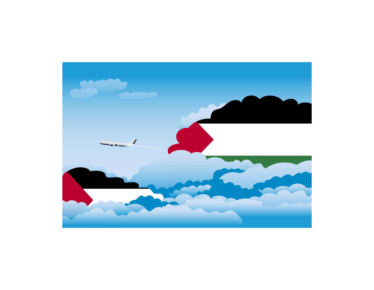Palestine Day Clouds Blanket Throw
