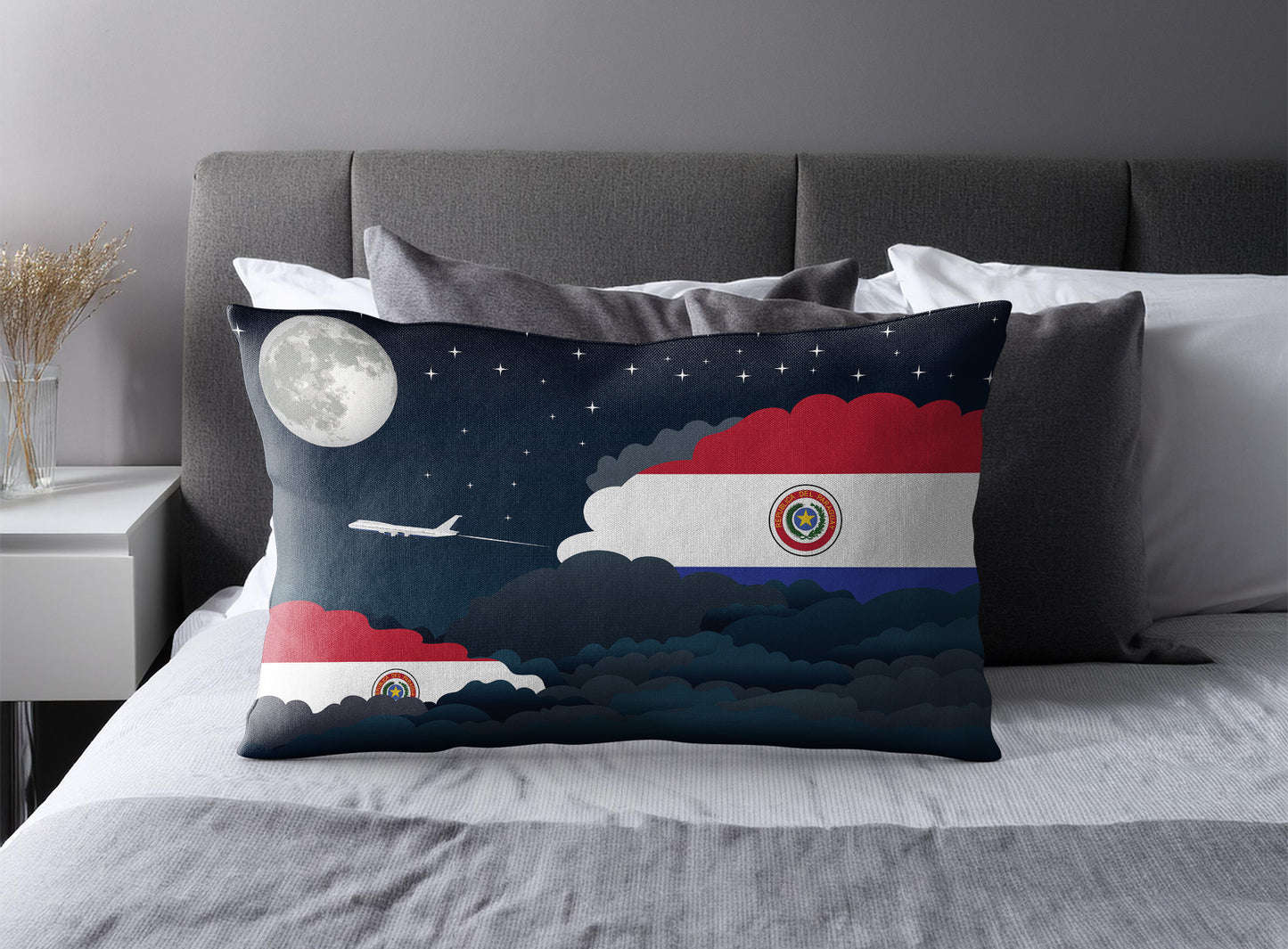 Paraguay Night Clouds Pillow Case and Pillow Throw