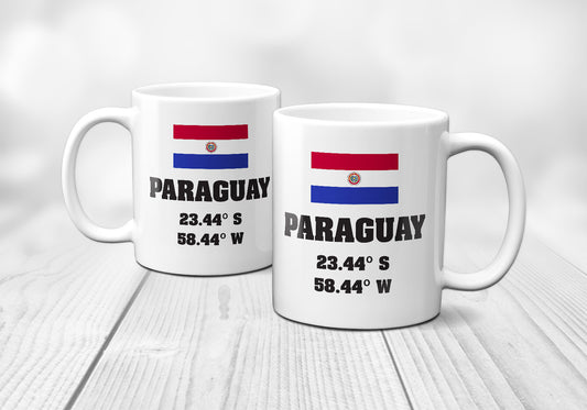 Paraguay Laitutude Longitude Mug