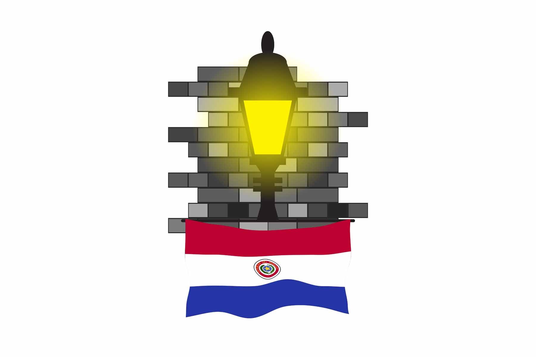 Paraguay Street Lamp Bricks Sticker