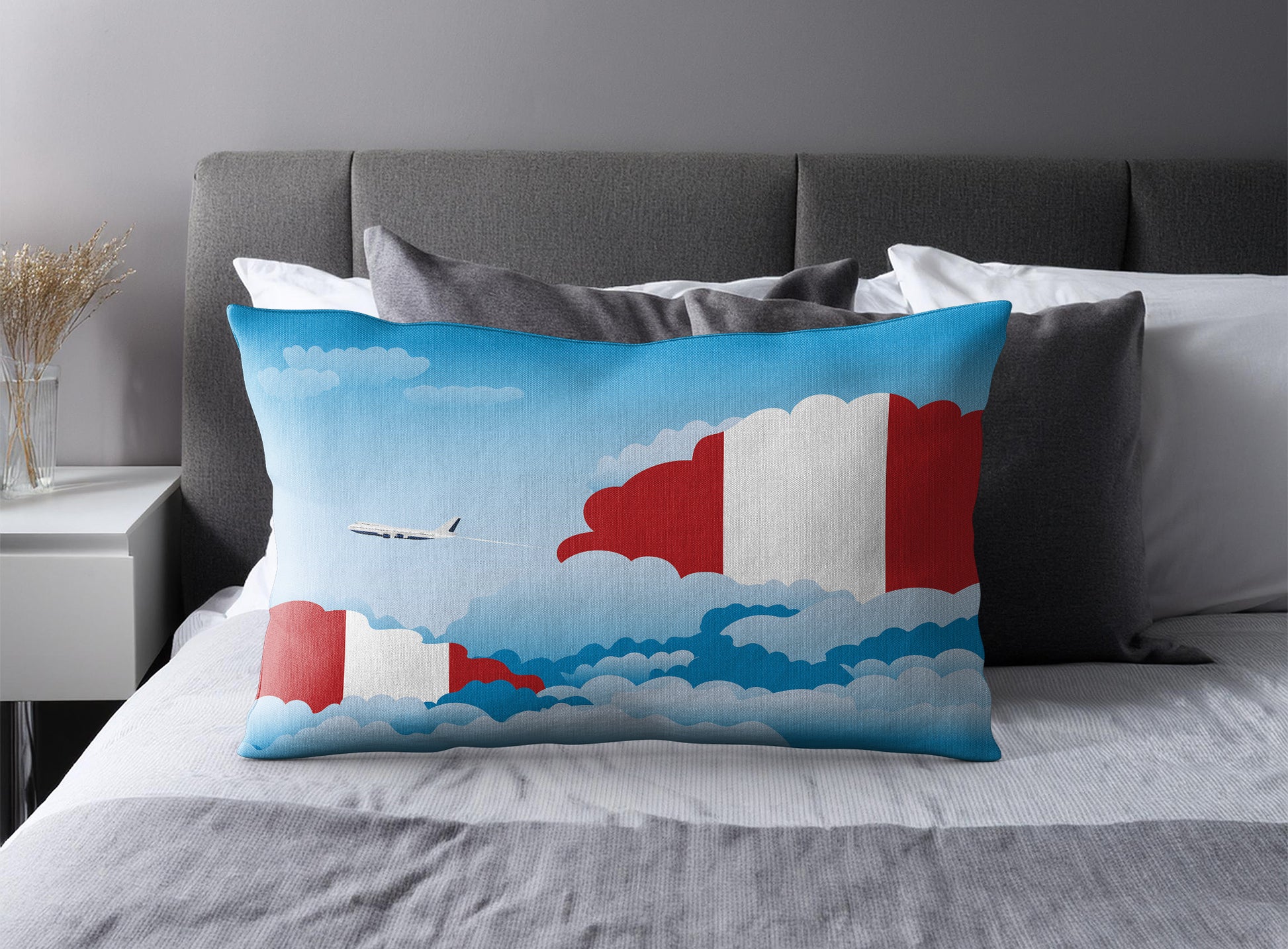 Peru Day Clouds Pillow Case and Pillow Throw