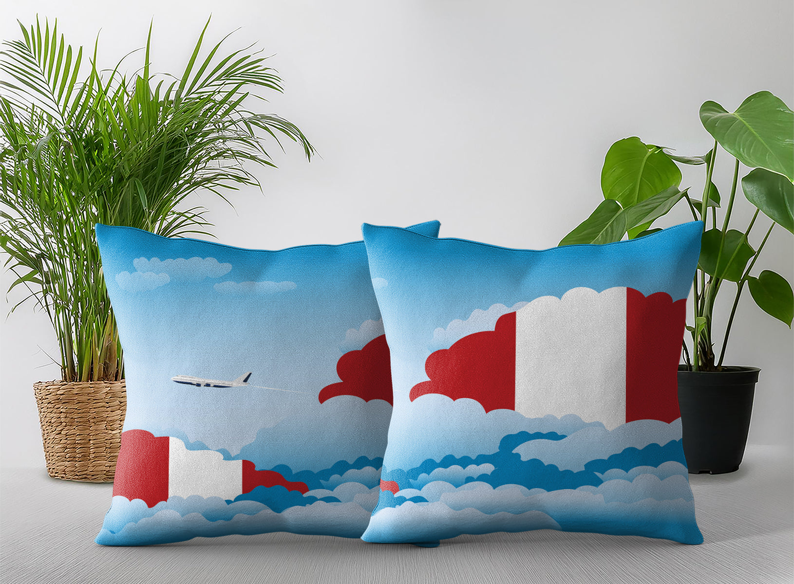 Peru Day Clouds Pillow Case and Pillow Throw