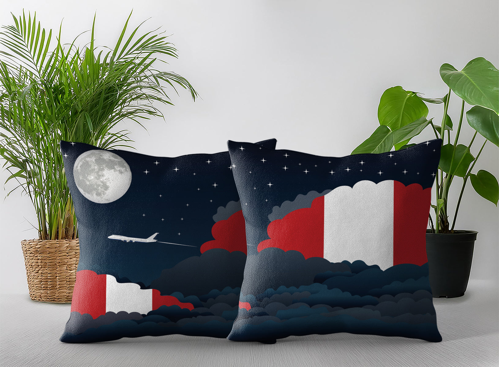 Peru Night Clouds Pillow Case and Pillow Throw