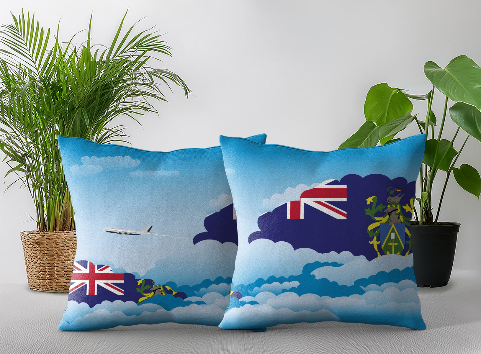 Pitcairn Islands Day Clouds Pillow Case and Pillow Throw