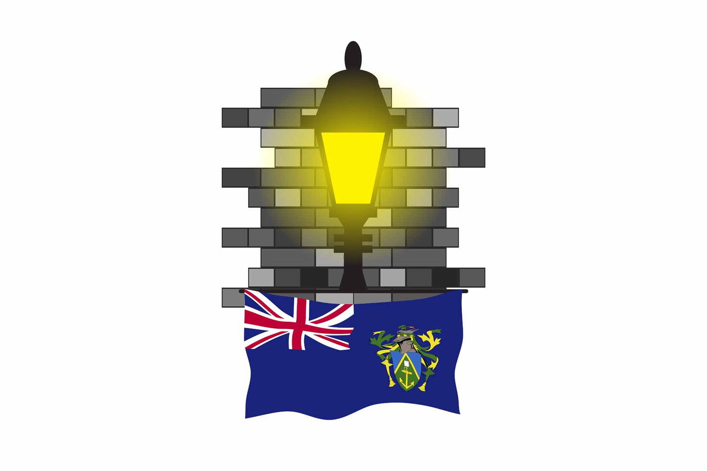 Pitcairn Islands Street Lamp Bricks Fridge Magnet