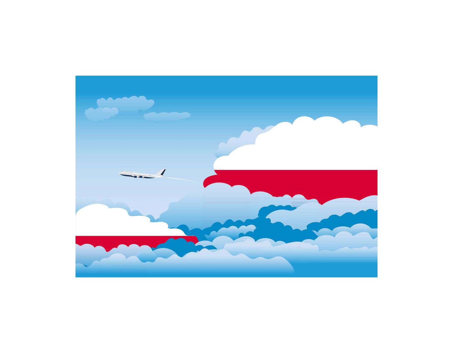 Poland Day Clouds Blanket Throw