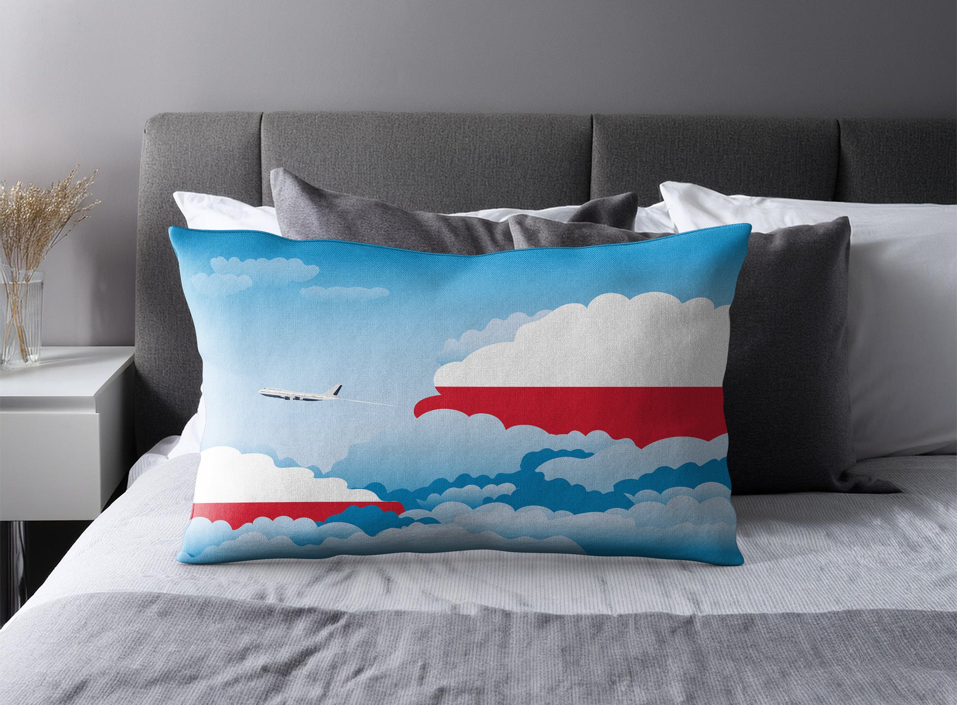 Poland Day Clouds Pillow Case and Pillow Throw