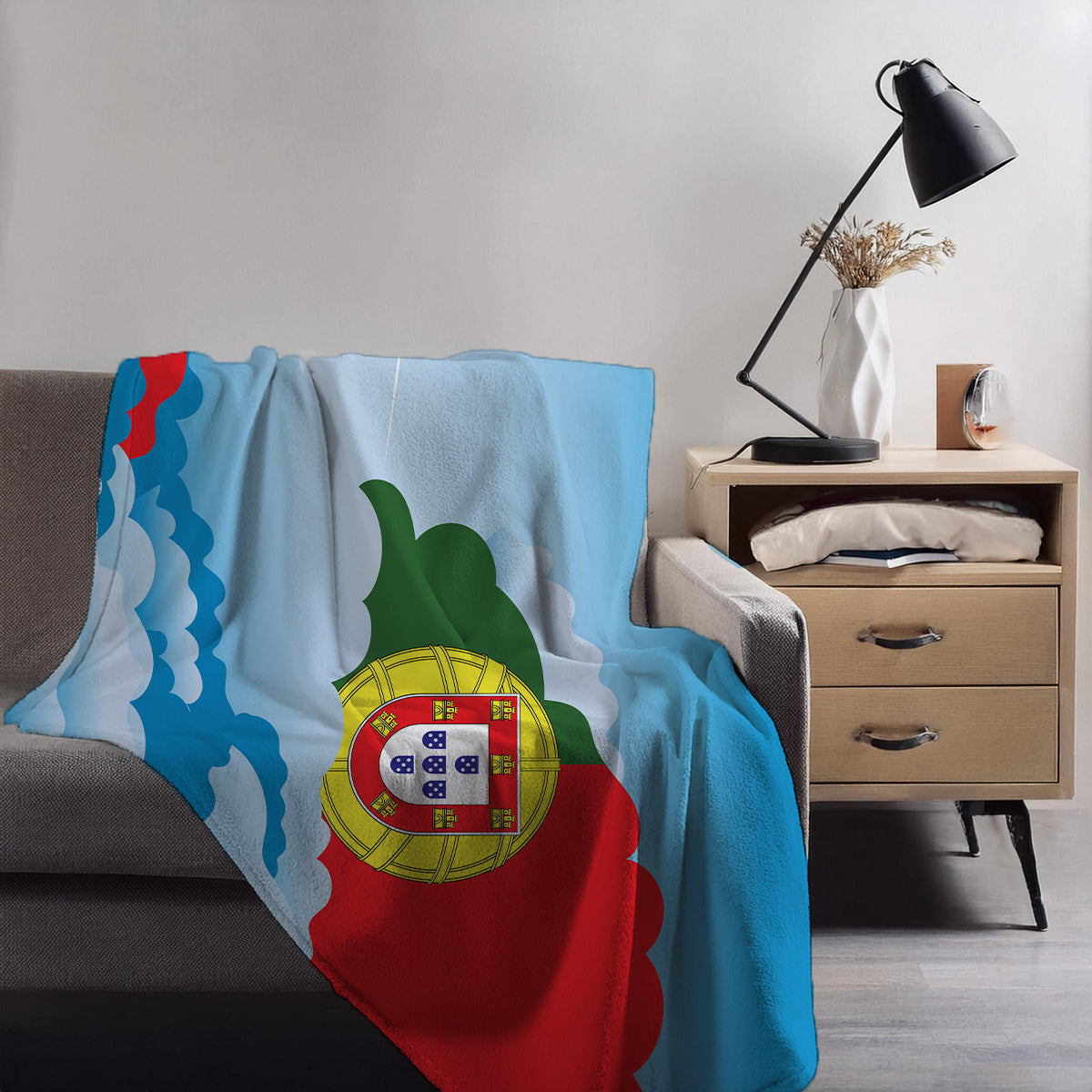 Portugal Day Clouds Blanket Throw