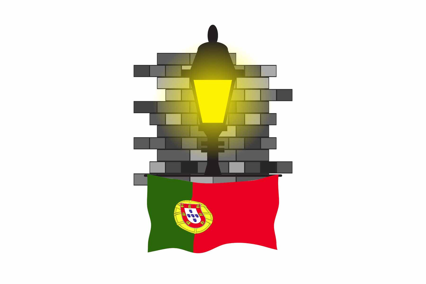 Portugal Street Lamp Bricks Fridge Magnet