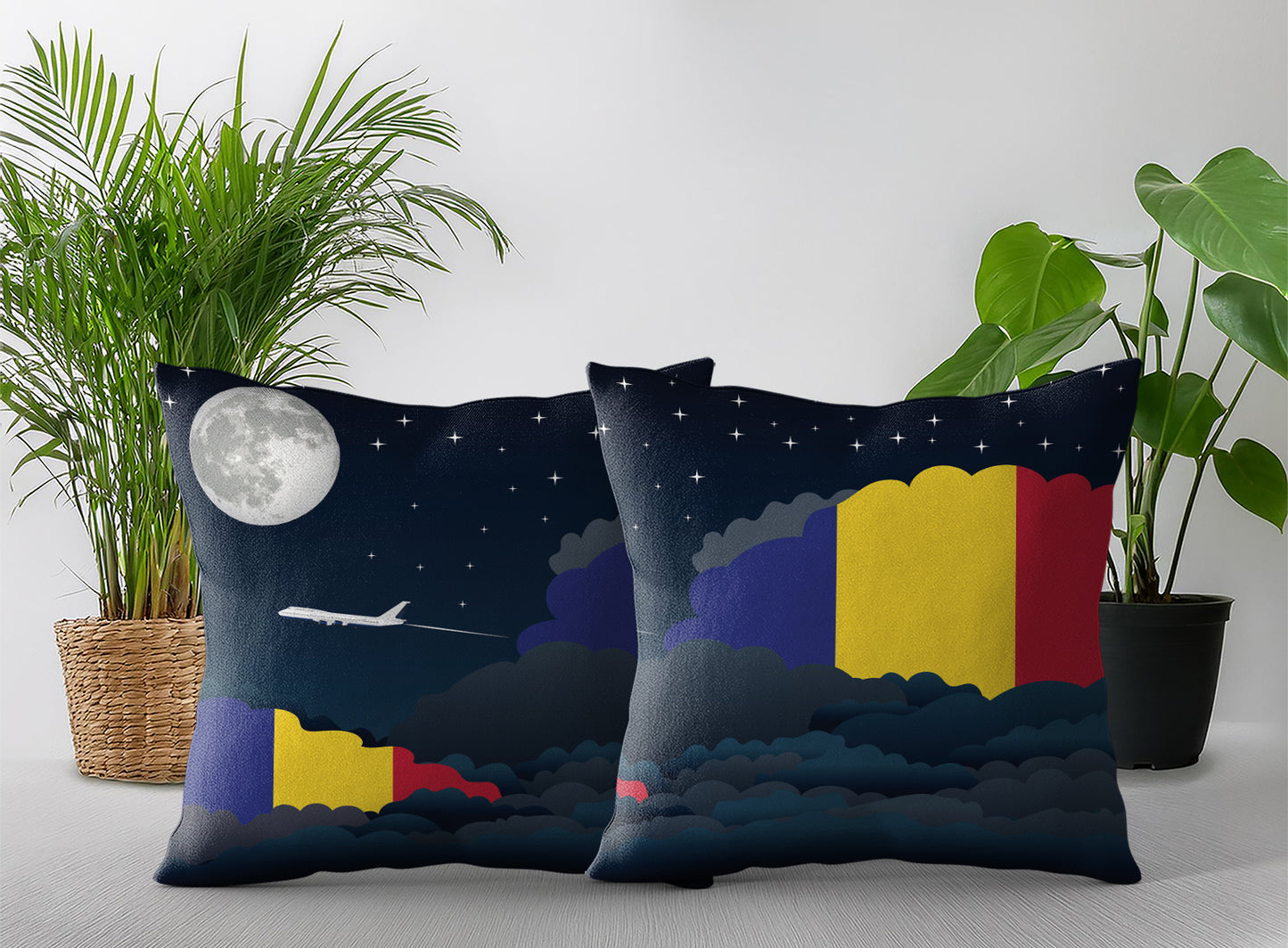 Romania Night Clouds Pillow Case and Pillow Throw