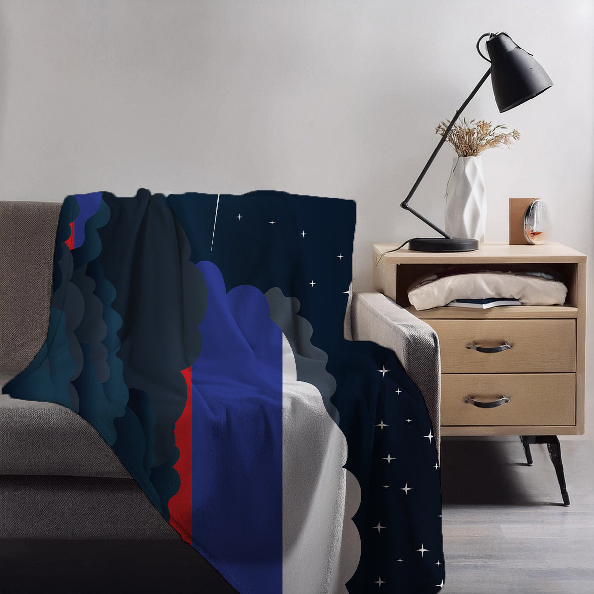 Russia Night Clouds Blanket Throw