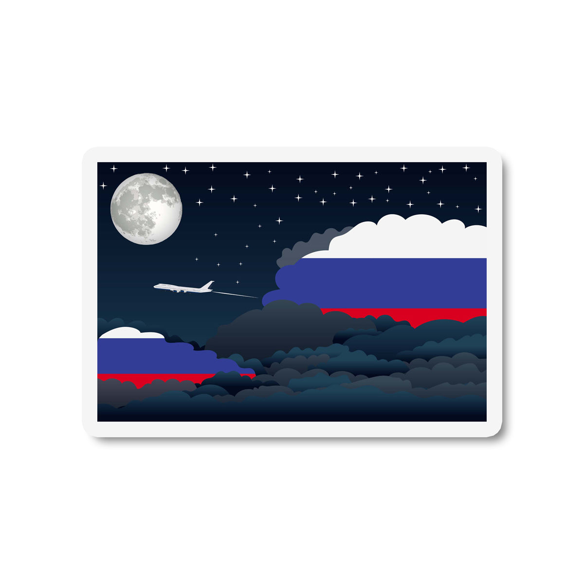 Russia Night Clouds Fridge Magnet