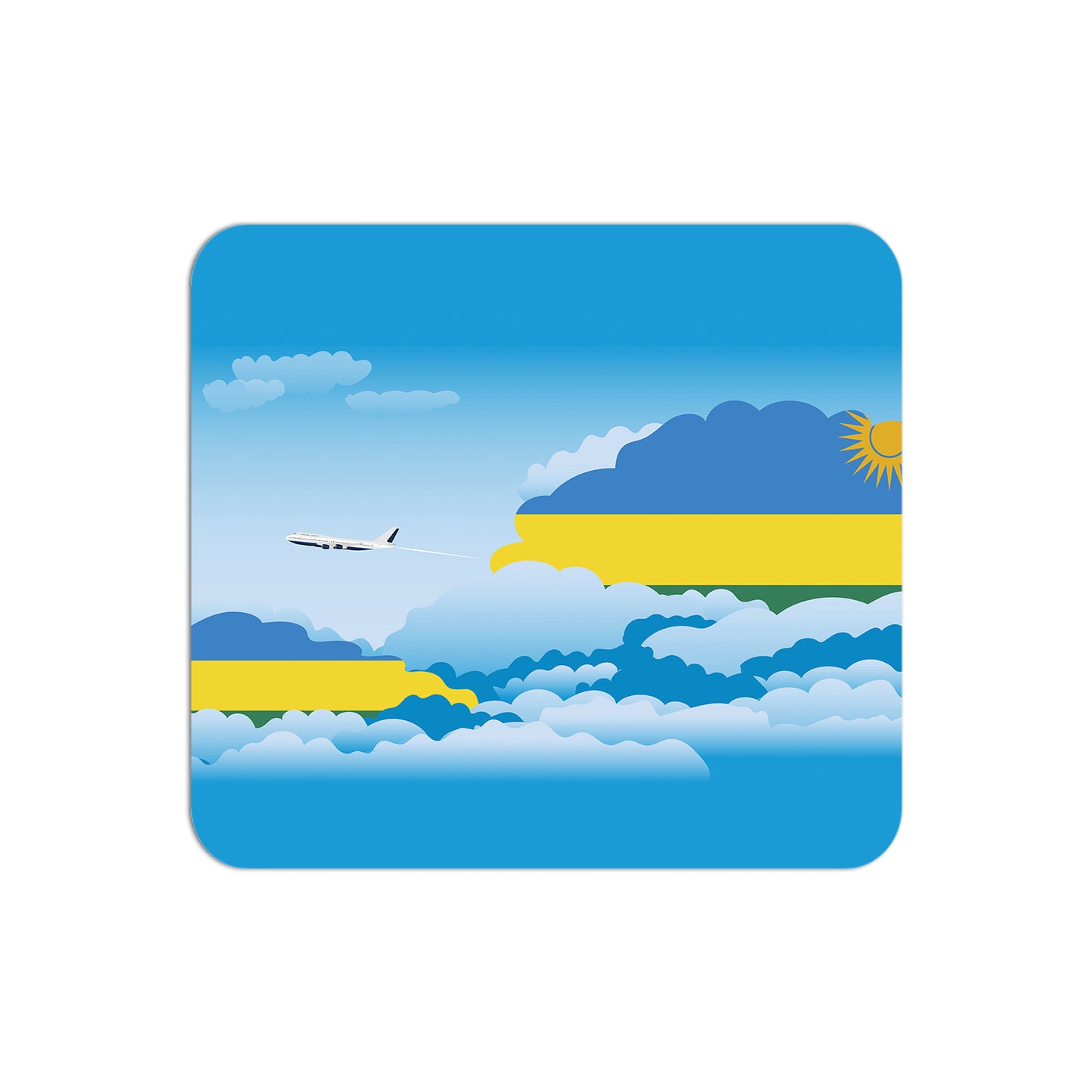 Rwanda Airplane Airport Flight Day Clouds Mousepad 