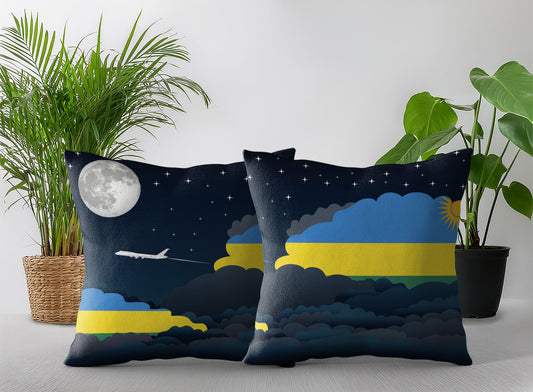 Rwanda Night Clouds Pillow Case and Pillow Throw