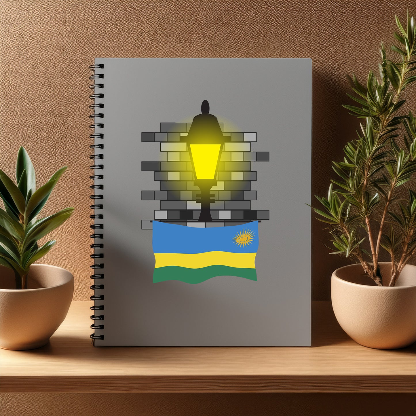 Rwanda  Street Lamp Bricks Notebook
