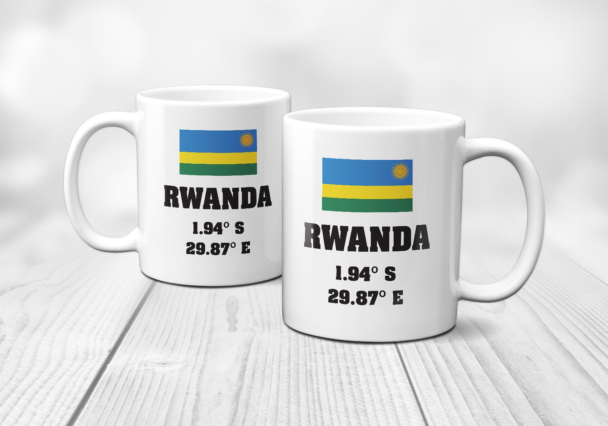 Rwanda Laitutude Longitude Mug