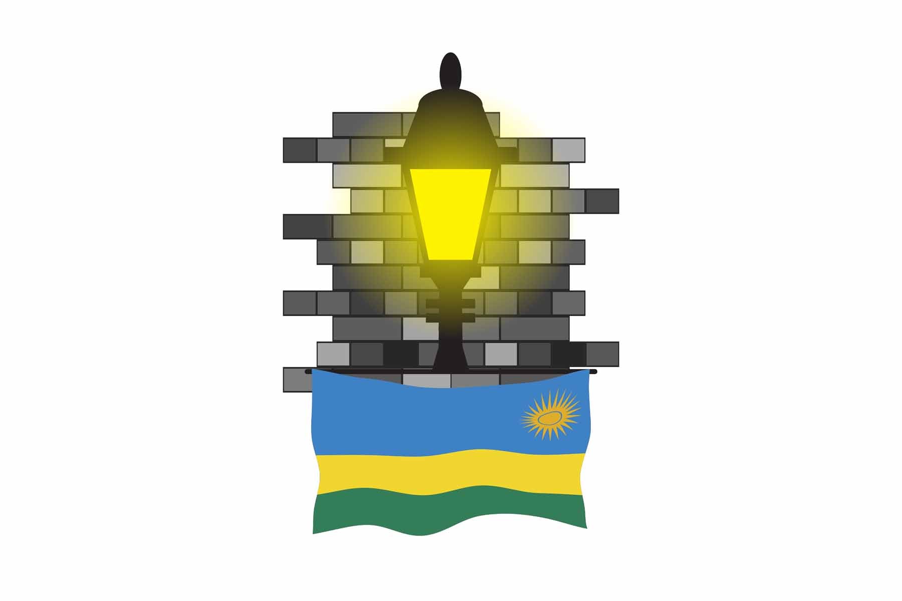 Rwanda Street Lamp Bricks Sticker