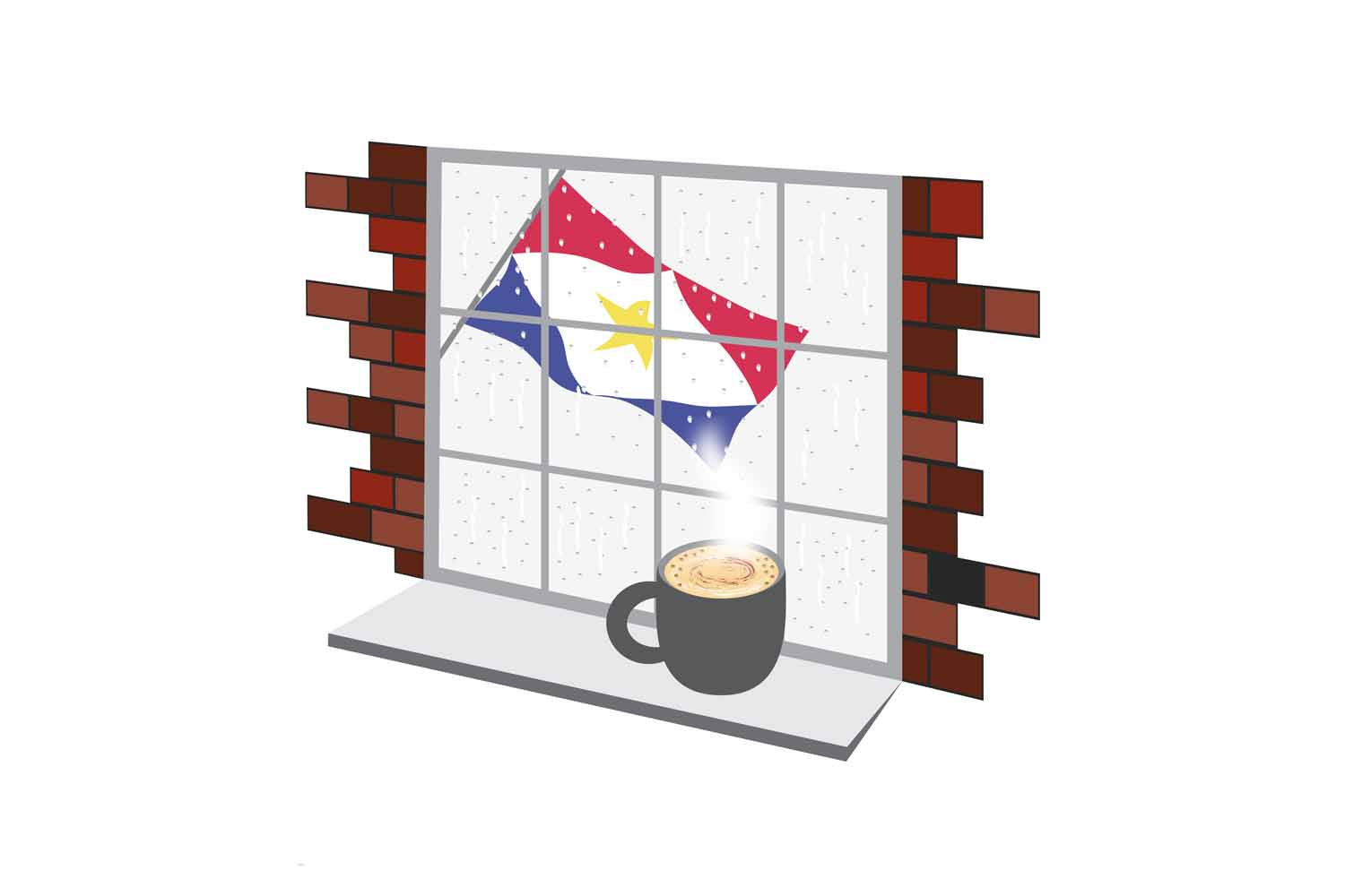 Saba Coffee Rain Window Sticker